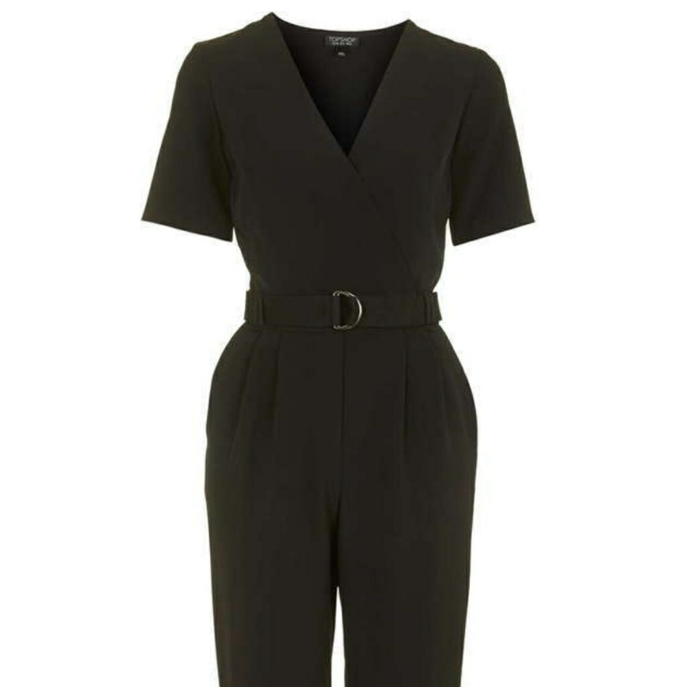 Topshop wrap judo black jumpsuit